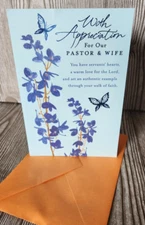 Hallmark Joyfully Yours DaySpring "Our Minister & Wife" Greeting Card Envelope