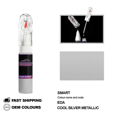 FÜR SMART COOL SILVER EDA Touch Up Lackstift Pinsel Fix Kit Kratzer Chip Set ...