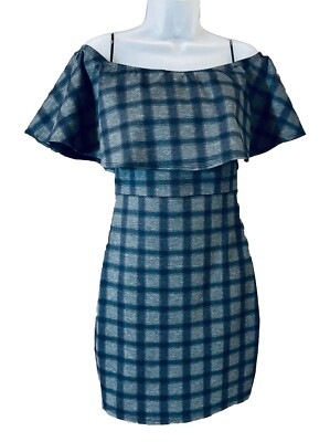 Lulu's Women's Size M Small Town Girl Dress Grey Plaid Off-the-Shoulder Bodycon | eBay Lulu's Women's Size M Small Town Girl Dress Grey Plaid Off-the-Shoulder Bodycon | eBay