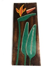 Bird Of Paradise Flower Relief 20" X 8" - Wall Art Wood Panel  dpt516250