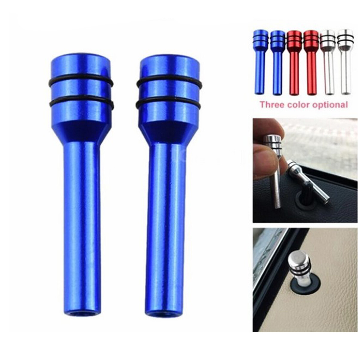 2x Aluminum Car Door Lock Stick Knob Pull Pins Cover Car Interior Accessories eBay