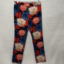 TALBOTS Women s Floral Dahlia Chatham Ankle Side Zipper Pants Size 8 NWT