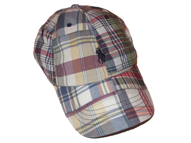 Polo Ralph Lauren Plaid Madras Patchwork Adjustable Baseball Cap Hat | eBay