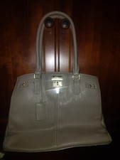 Women's BCBG Paris Chic Story Lock Tote Handbag Taupe