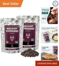 Whole Black Peppercorns 16oz - Naturally Superior Taste in Convenient Pack of 2