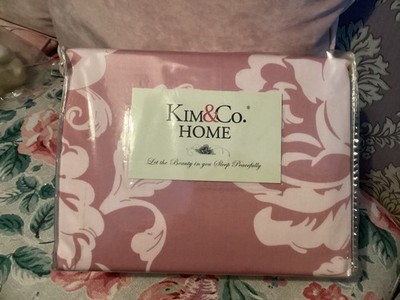 Kim & Co (QVC) Vintage Baumwolle 4-teiliges King Size Rosa Bettwäscheset Neu