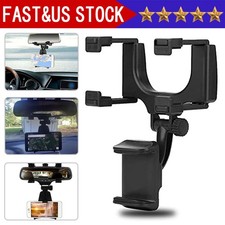 Universal 360 Rotation Car Rear View Mirror Mount Stand GPS Cell Phone Holder US