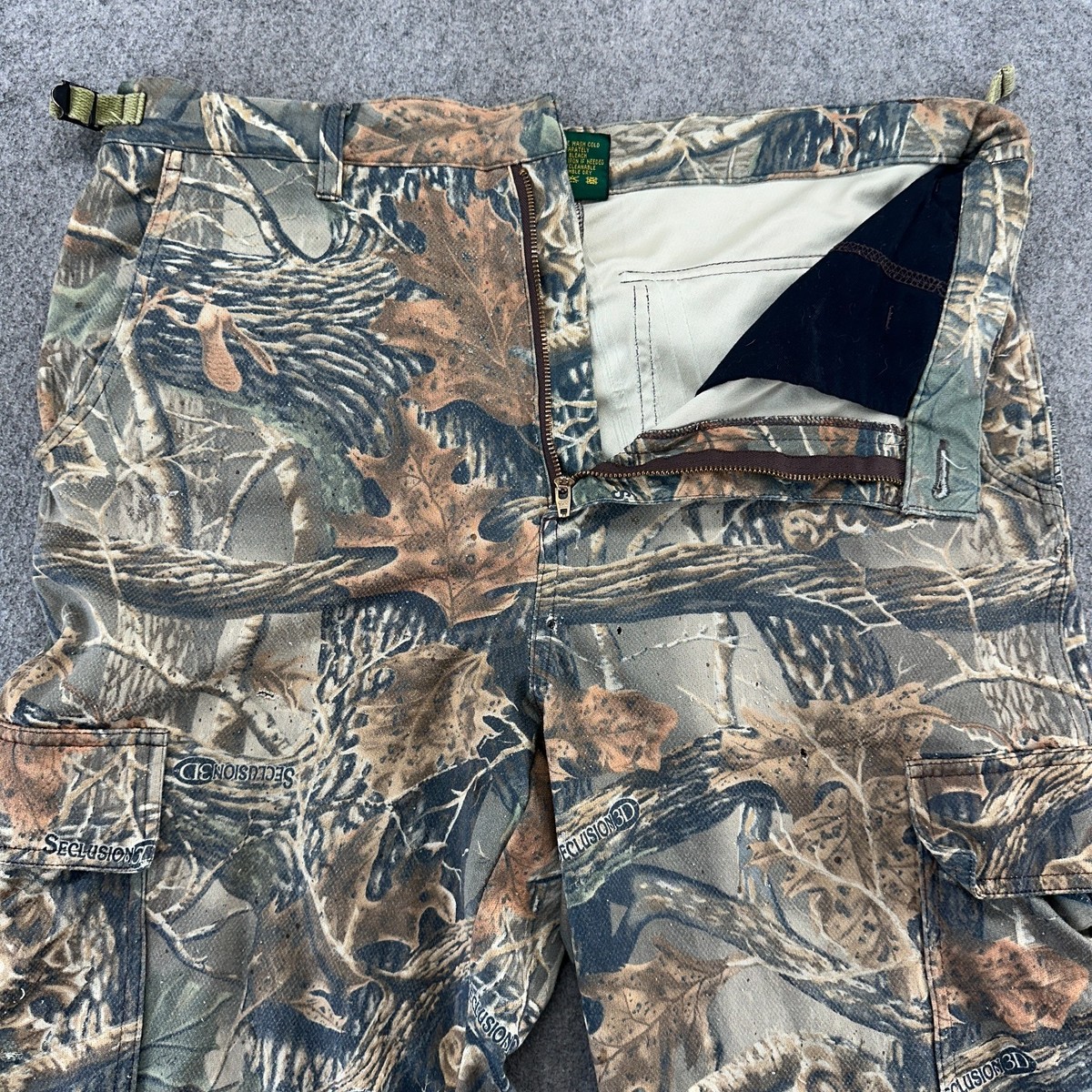 Pantalon De Chasse Cabela's Homme Camouflage Chêne Mousse - Taille 36x36, Cargo Avec Poches Zippées, Parfait état