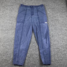 VINTAGE Cherokee Pants Womens 6 Petite Blue Elastic Waist Cotton Made USA 90s