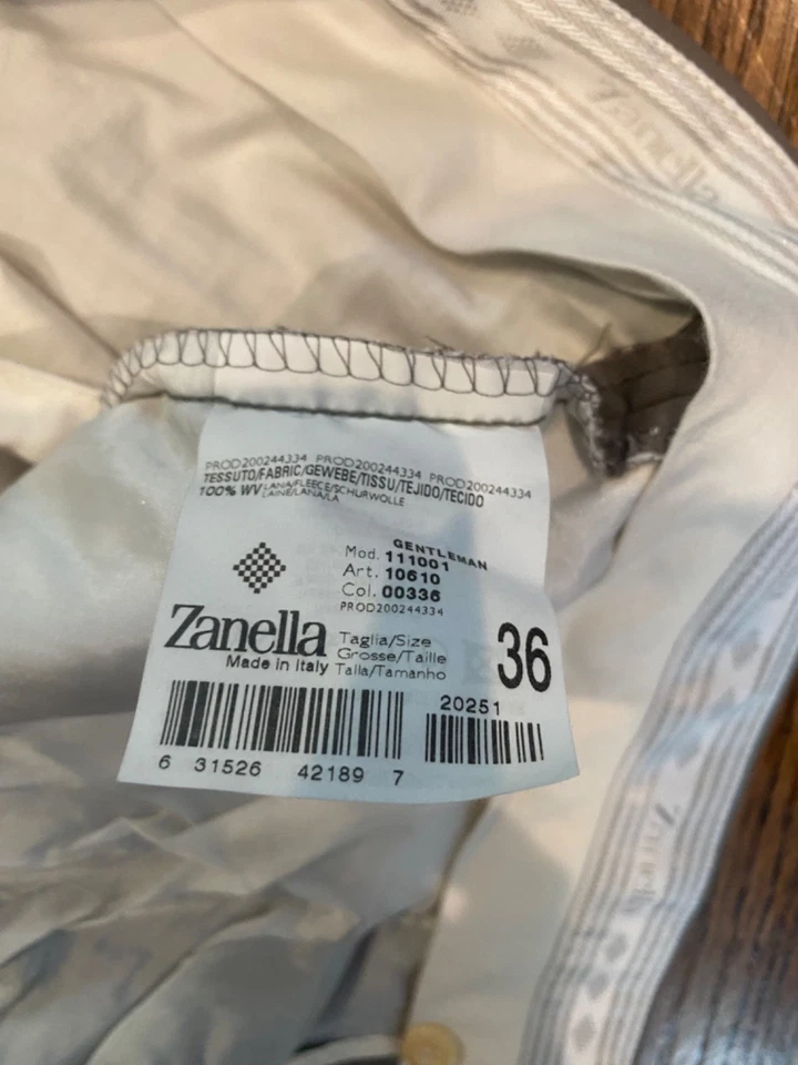 Pantalones de vestir Zanella Gentleman para hombre 36x32 verde/gris Foto 3 de 4