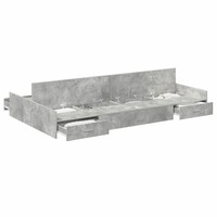 Aufbewahrungsbett Bettgestell Mit Bettkasten 120X200 Cm Beton Grau Holzwerkstoff