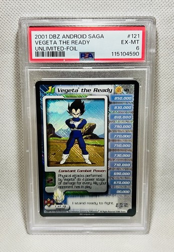2001 Dragon Ball Z DBZ CCG SCORE Vegeta the Ready Rare Unlimited Foil #121 PSA 6