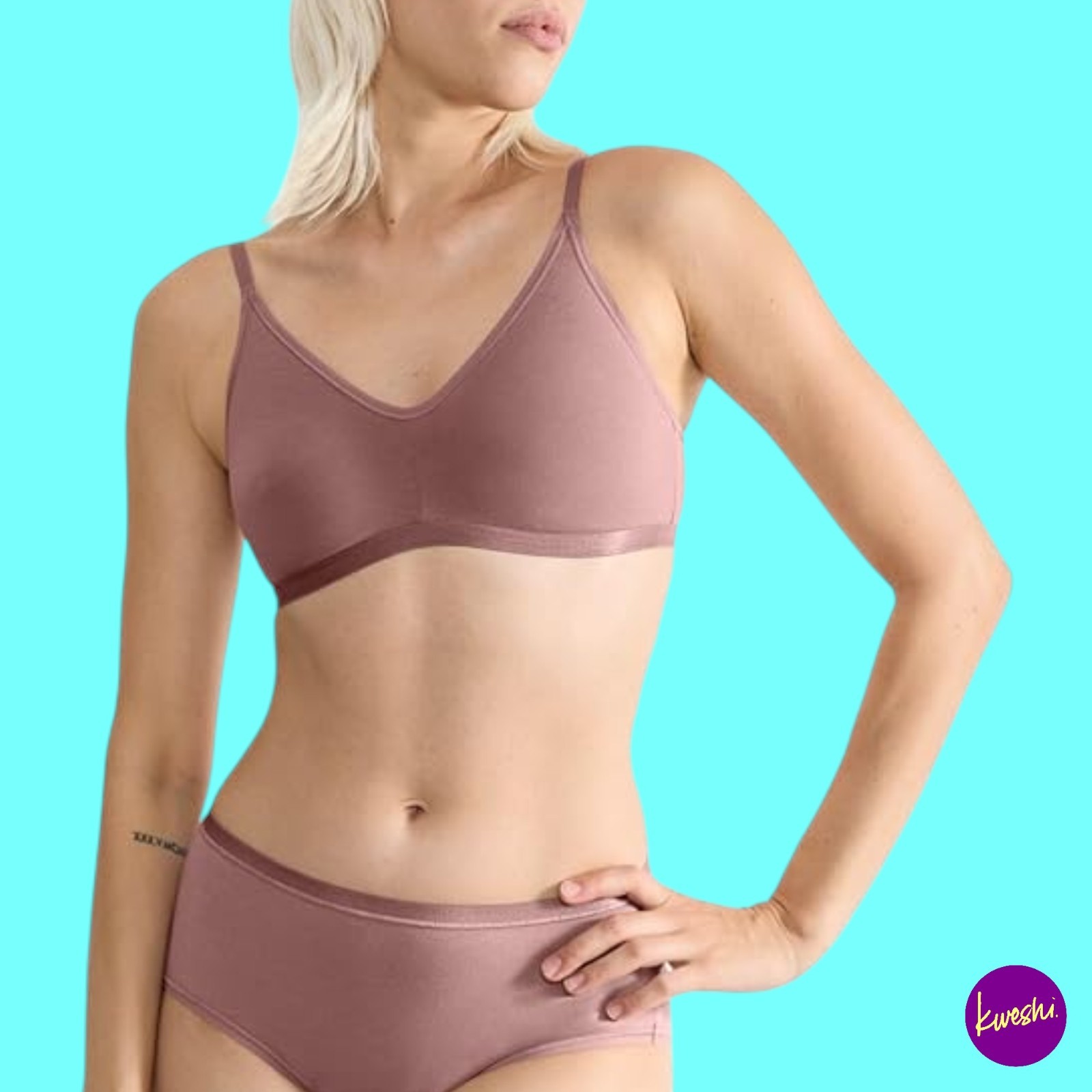 SLOGGI Women's Daily Cotton Bralette, Wire Free, Cacao, UK S | EU 36 | US S