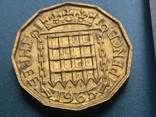 1965 Elizabeth II British  threepenny - Brass  3d