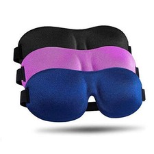Sleep Mask for Side Sleeper 3 Pack, Blackout 3D Eye Mask Black Blue Purple