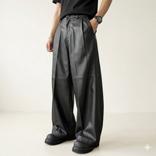 Brand New Trendy Men's Leather Pant Formal Baggy Pant Pure Lambskin Leather Pant