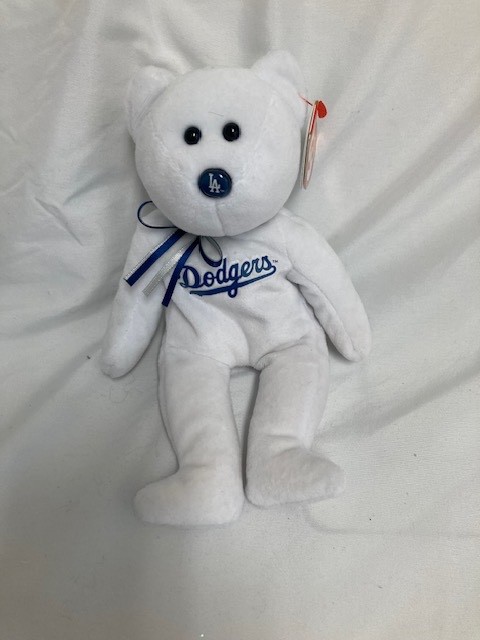 Ty Beanie Baby ❤️ Los Angeles Dodgers MLB Bear Plush New MWMT's