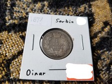 Serbia 1 Dinar 1879 Silver Circulated Tariff Incl
