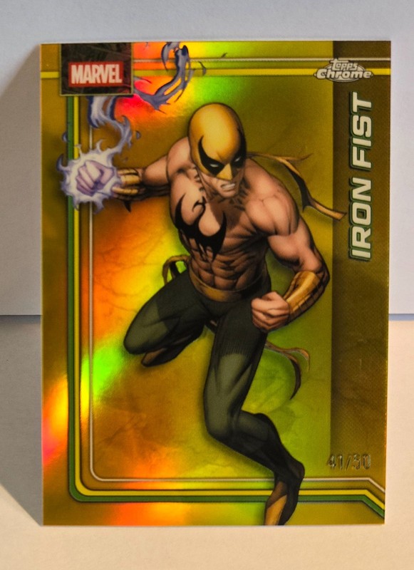 2026 Topps Chrome Marvel Iron Fist Gold Refractor Parallel /50- Card #056