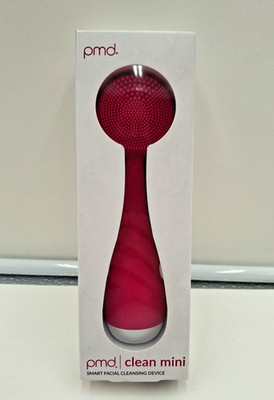 PMD Clean Mini - Smart Facial Cleansing Device with Silicone Brush & Pink, New