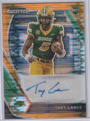 2021 Prizm Draft Trey Lance Draft Picks Autographs Orange Pulsar #/49