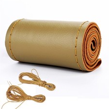 Genuine Leather Car Steering Wheel Cover Wrap Anti-slip Diy Sewing For 15 38cm Genuine Leather Car Steering Wheel Cover Wrap Anti-slip Diy Sewing For 15 38cm