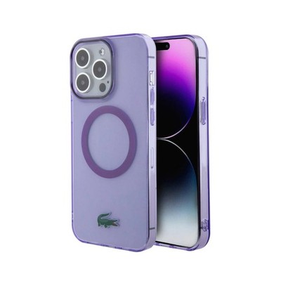 Lacoste Hülle Hardcase Iconic Crocodile Logo MagSafe Lila   iPhone 15 Pro Max