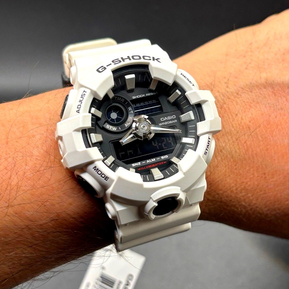 Casio G-Shock GA700-7A Men's White Analog Digital 53mm Case 200M
