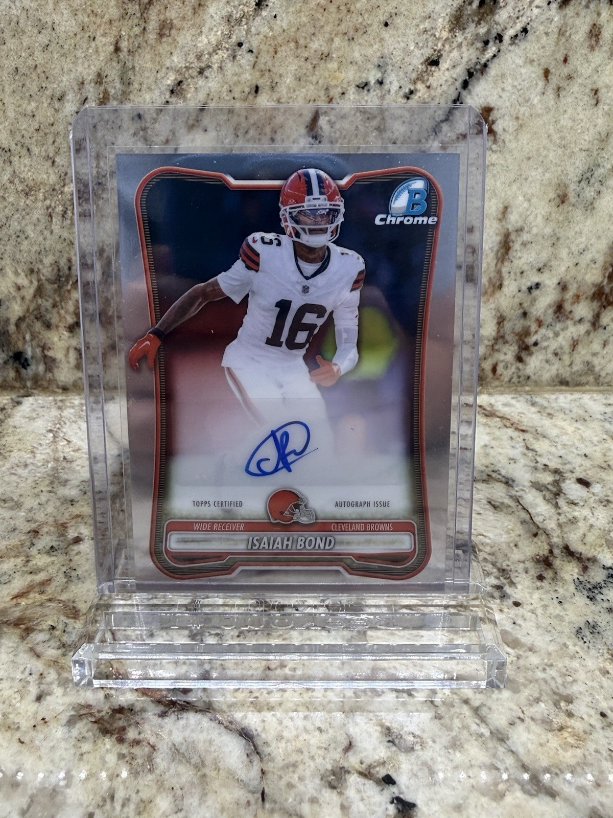 Topps 2026 Bowman Chrome Isaiah Bond Browns Base Chrome Auto BCA-IB