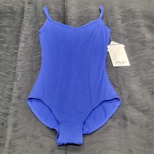 Capezio Princess Camisole Leotard Blue V-front scoop Back Princess Seams SZ XS