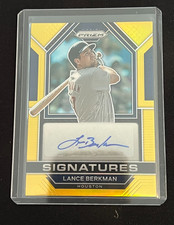 Lance Berkman 2023 Panini Prizm Signatures Gold Prizm Autograph #4/10 - Astros