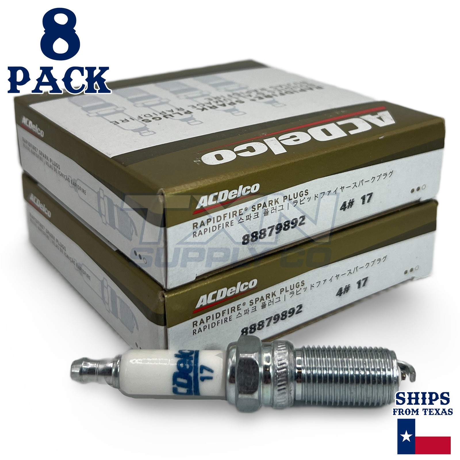 8 Pack GM ACDelco #17 RAPIDFIRE Platinum Spark Plugs
