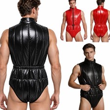 US YiZYiF Men Padded Water Resistant Bodysuit Elastic Belt Leotard Special Needs