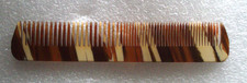 Vintage Marbled Pocket Hair Comb 4.75" Plastic Pocket Case w/Metal Band