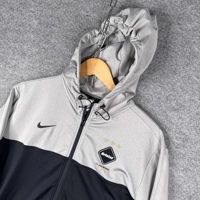 Nike F.C. Real Bristol Hoodie Mens Large L Grey Black Full Zip Jacket Dri Fit