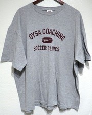 vtg Nike OREGON SOCCER CLINIC 90s Gray t-shirt XL Coaching OYSA 1997 USA made