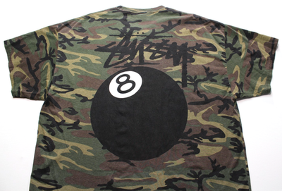 2021 STUSSY ~8 BALL~ CAMO TEE XL fuct/logo/stock/world/tour