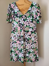 Womens Multi-Color Floral Short Sleeve Knee Length Dress Sz 10 By Tommy Hilfiger