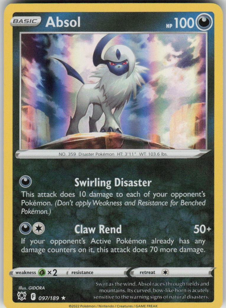 Pokemon Absol -  (Cosmos Holo) Rare Miscellaneous Cards & Products 097/189 NM