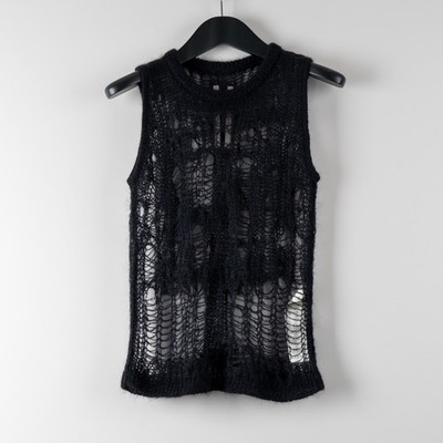 Rick Owens SS25 ''Hollywood'' Spider Knit Tank Top Black