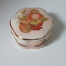 Royal Worcester Palissy Royale Collection Fruit Trinket Box Lidded Pot Vintage