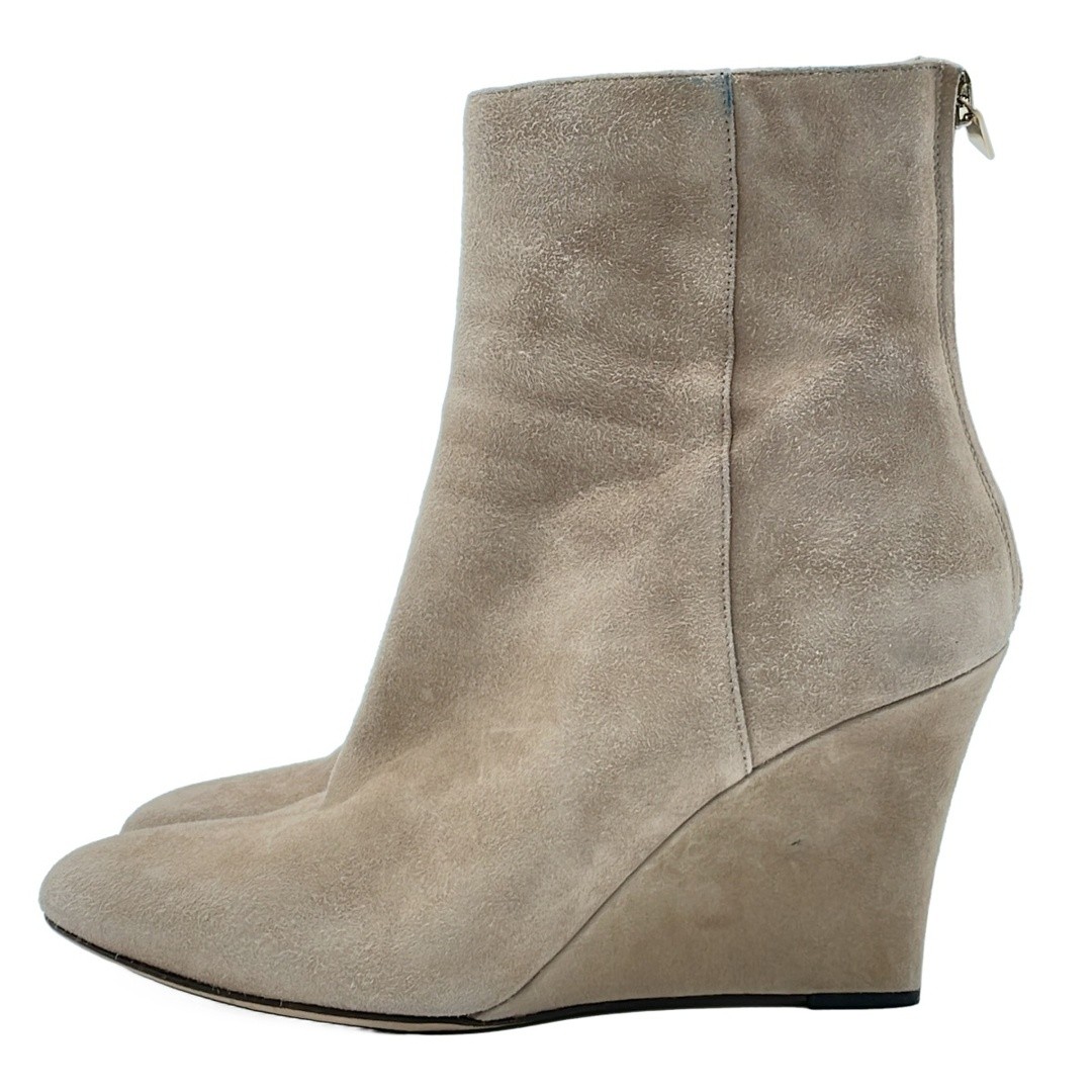 SAOLA STIVALI JIMMY CHOO suola zeppa pelle scamosciata beige 36 usati MESC 0