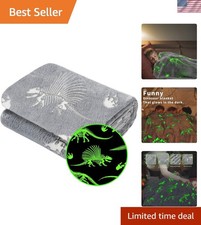 Glow in The Dark Blanket Dinosaur Throw Blanket for Boys Kids Soft Warm Cozy ...