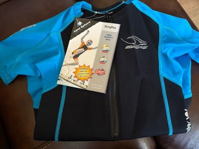 NEW! Aqua Sphere Youth Sz 8 Stingray Core Warmer Short Sleeve 2MM Wetsuit