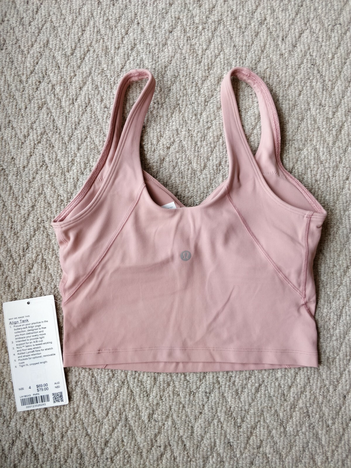 ⭐NWT Lululemon Align Tank Pink Pastel Size 4 RARE image 2