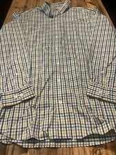 Duluth Trading Co Wrinkle Fighter Relaxed Fit Mens Size Large Tall Button Shirt 