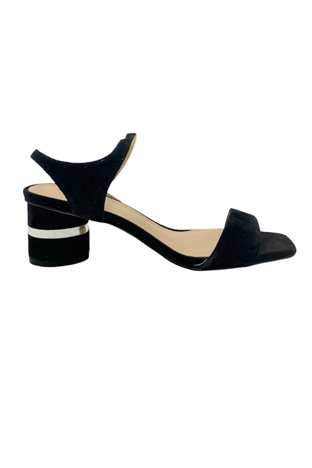 Franco Sarto Suede or Metallic Heeled Sandals Melody Black | eBay
