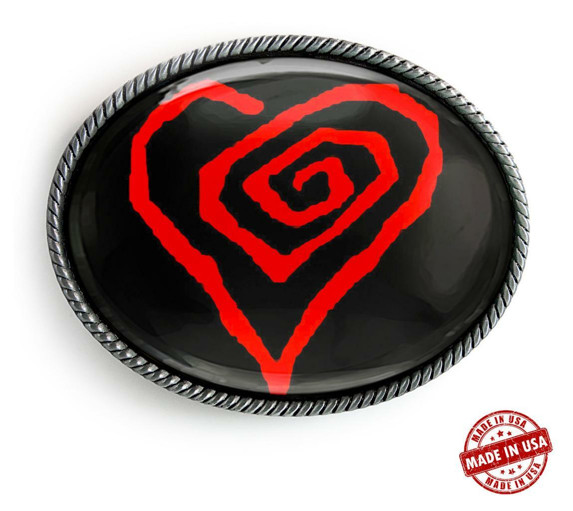 Marilyn Manson Twisted Heart Gothic Shock Rock Handmade Oval Belt