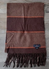 Alashan Wool-Cashmere Blend Color Block Scarf Tonal Browns
