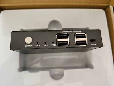 DP KVM Switch 2 PC 1 Monitor 4K@60Hz USB 2.0 Button 4 Ports